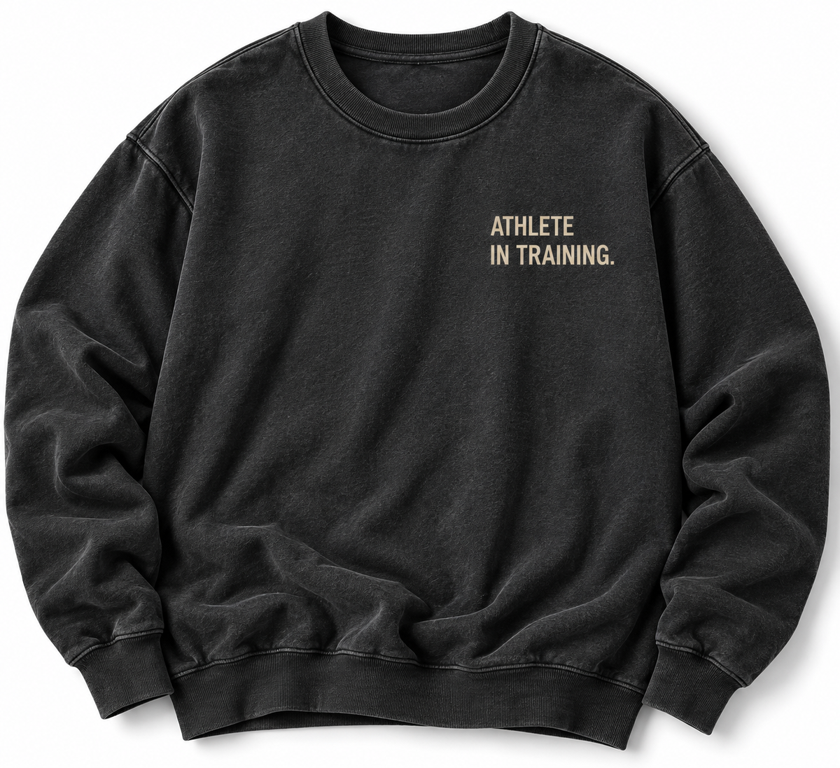 Currently Building crewneck front studio view