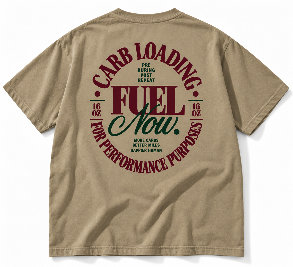 Carb Loading Fuel Now tee oversized carb loading back graphic studio view