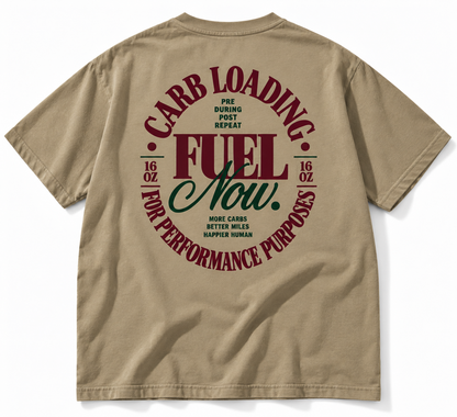 Carb Loading Fuel Now tee oversized carb loading back graphic studio view