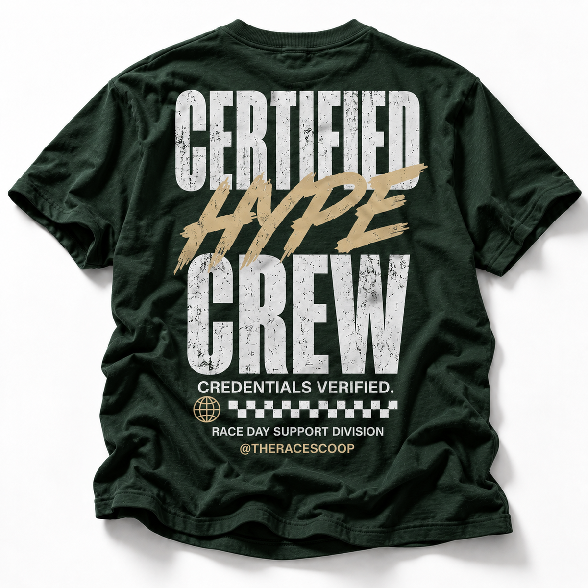 Certified Hype Crew Support Tee oversized Certified Hype Crew back graphic studio view