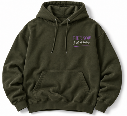 Legs Cooked cycling hoodie front studio view
