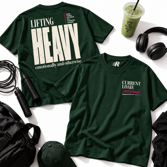 Lifting Heavy Current Load tee worn by an athlete during strength training