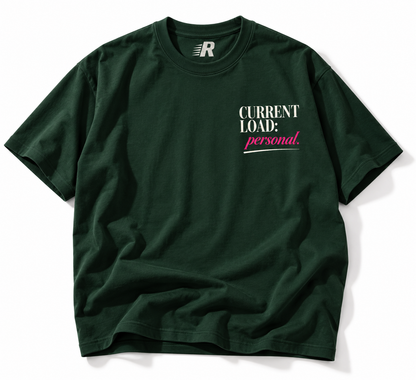 Lifting Heavy Current Load tee front graphic studio view