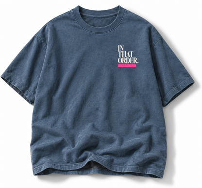 I'm Just Here for the Medal tee front In That Order graphic studio view
