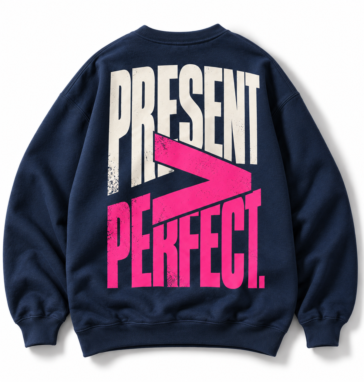 Present Over Perfect crewneck oversized back graphic studio view