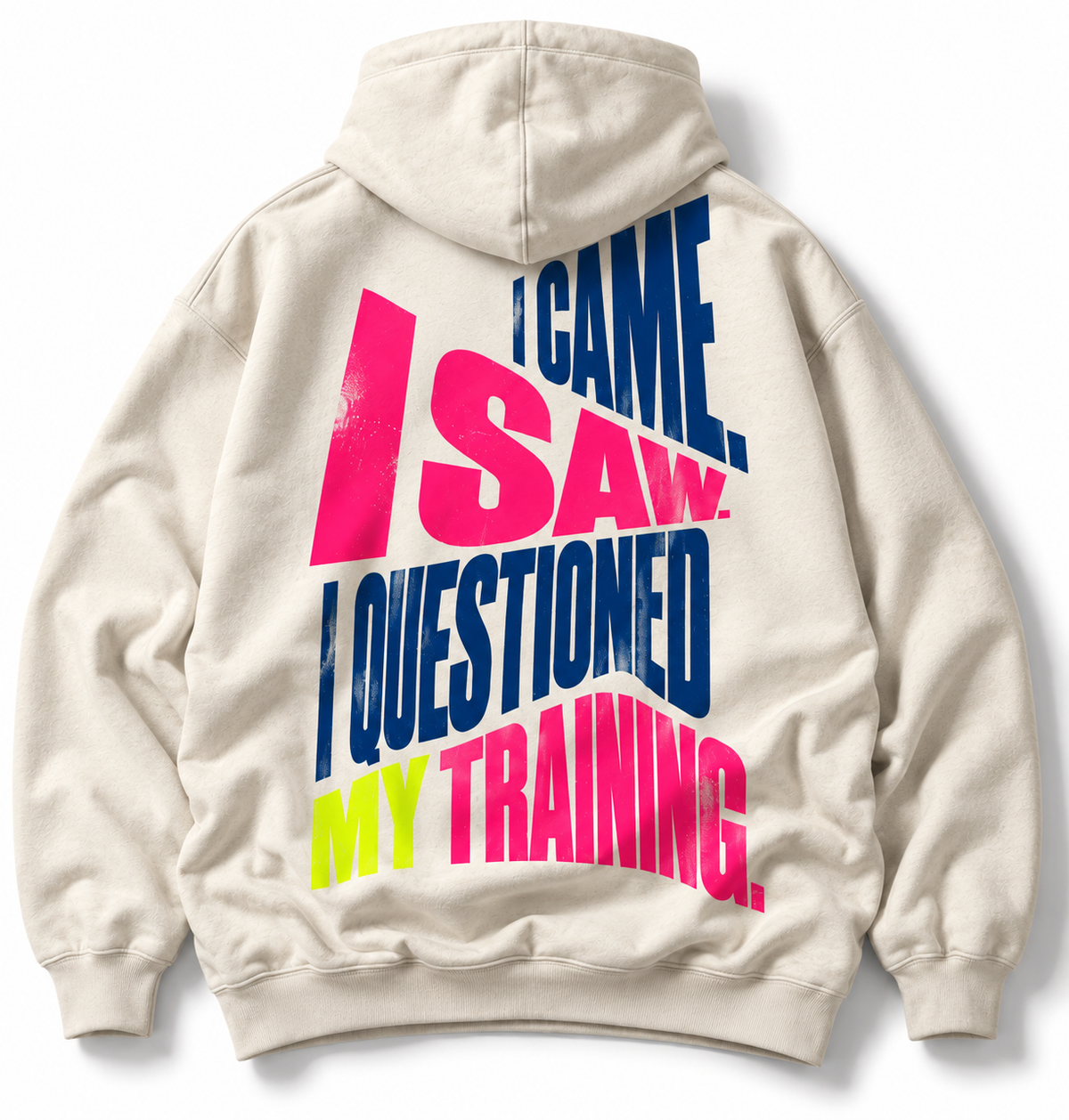 I Came I Saw I Questioned My Training hoodie oversized back graphic