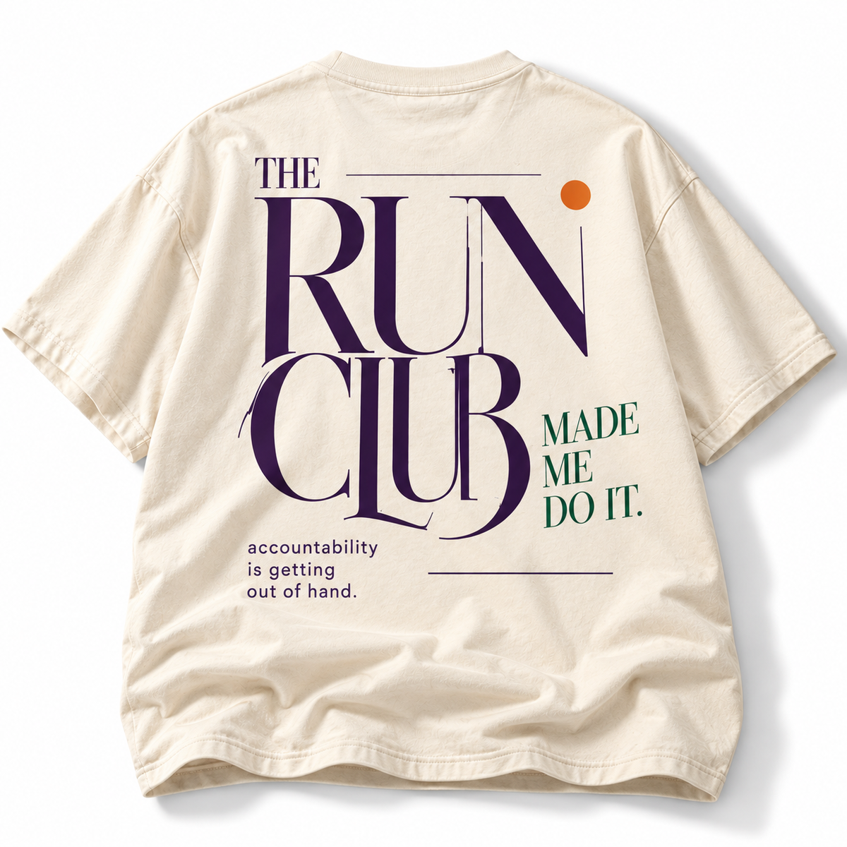 Club Influence running tee oversized run club back graphic studio view